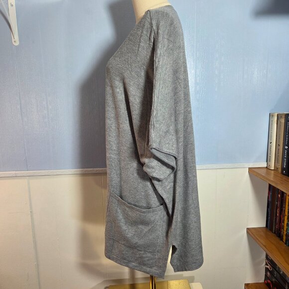 Coldwater Creek 2X Gray V Neck Pullover Oversized Casual Shortsleeve Sweater - Picture 7 of 10